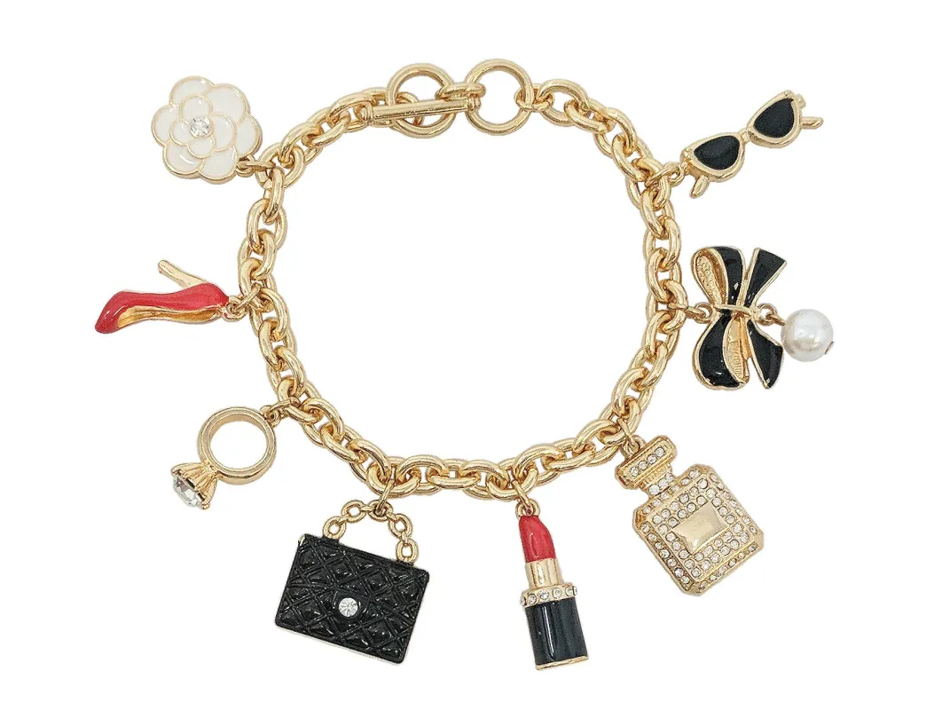 GOLD MULTI CHARM BRACELET ( 03510 GMX ) made by Oh My Jewelry