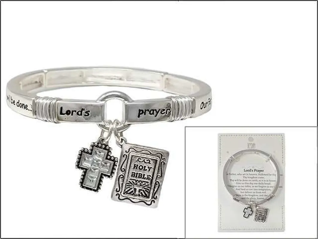SILVER STRETCH BRACELET LORD'S PRAYER ( 02983 ASCR ) sold by Oh My Jewelry