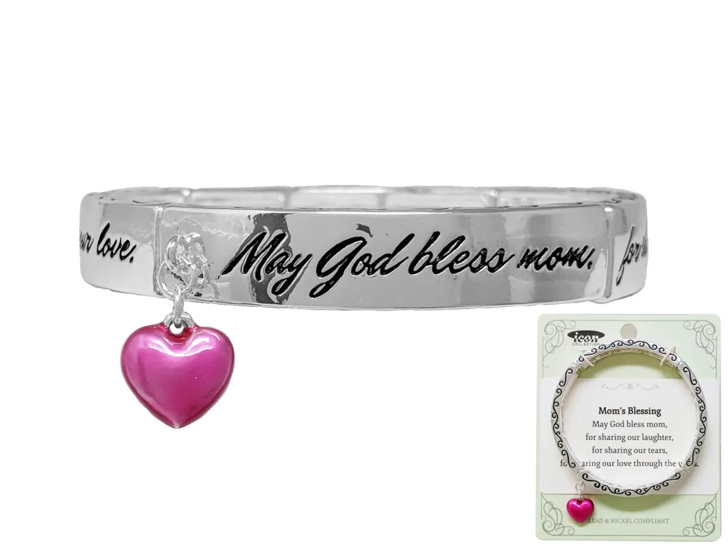 SILVER STRETCH BRACELET MOM'S BLESSING ( 02275 ASMX ) made by Oh My Jewelry