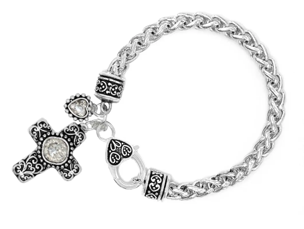CROSS CHARM BRACELET ( 03222 ASCR ) made by Oh My Jewelry