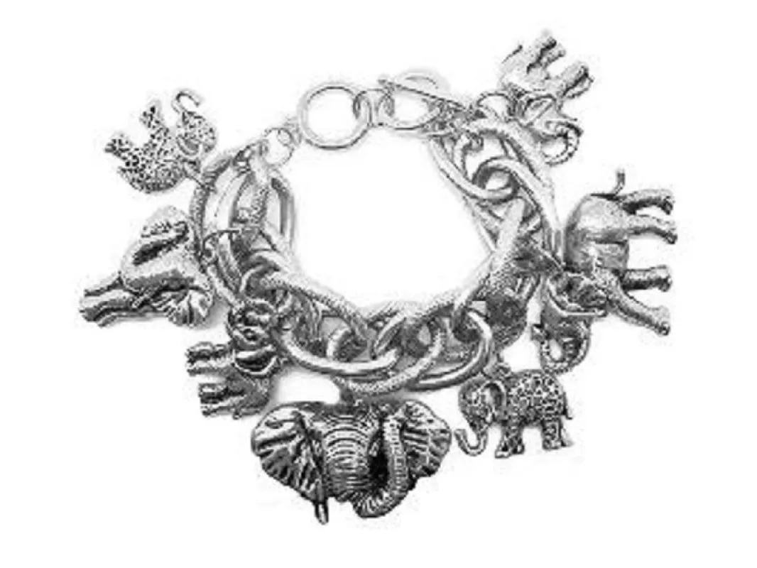 SILVER ELEPHANT CHARM BRACELET ( 00489 AS ) made by Oh My Jewelry