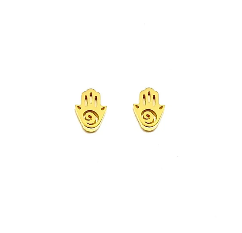 GOLD HAMSA HAND EARRINGS made by Oh My Jewelry