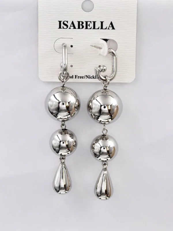 SILVER DANGLING EARRINGS ( 253114 S ) made by Oh My Jewelry