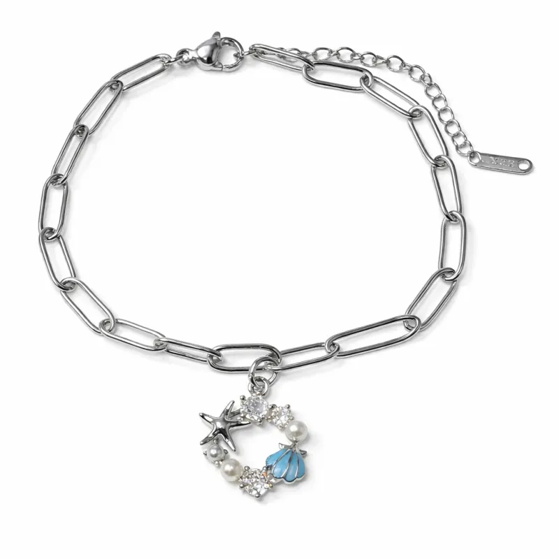 SILVER ANKLET SEA CHARMS ( 3413 S ) made by Oh My Jewelry