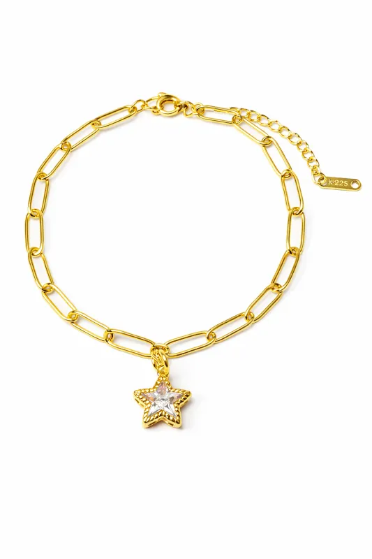GOLD ANKLET STAR CHARM ( 3422 G ) made by Oh My Jewelry