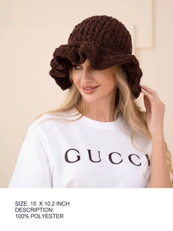 BROWN KNIT HAT ( 3533 BROWN ) made by Oh My Jewelry