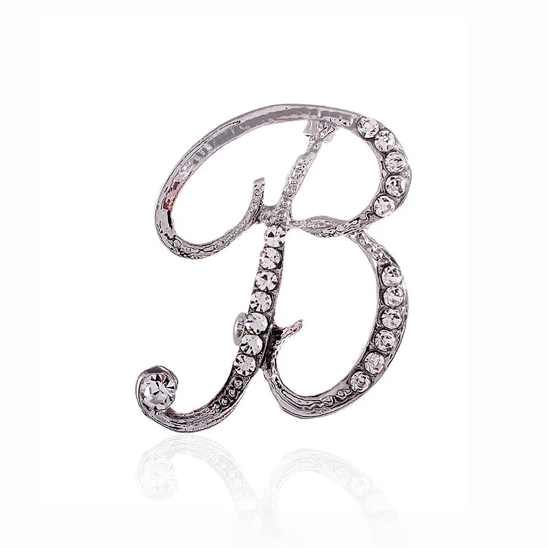 SILVER B INITIAL BROOCH ( 1553 SCL ) made by Oh My Jewelry