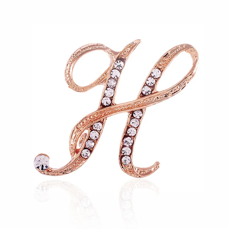 GOLD H INITIAL BROOCH ( 1558 GCL ) made by Oh My Jewelry