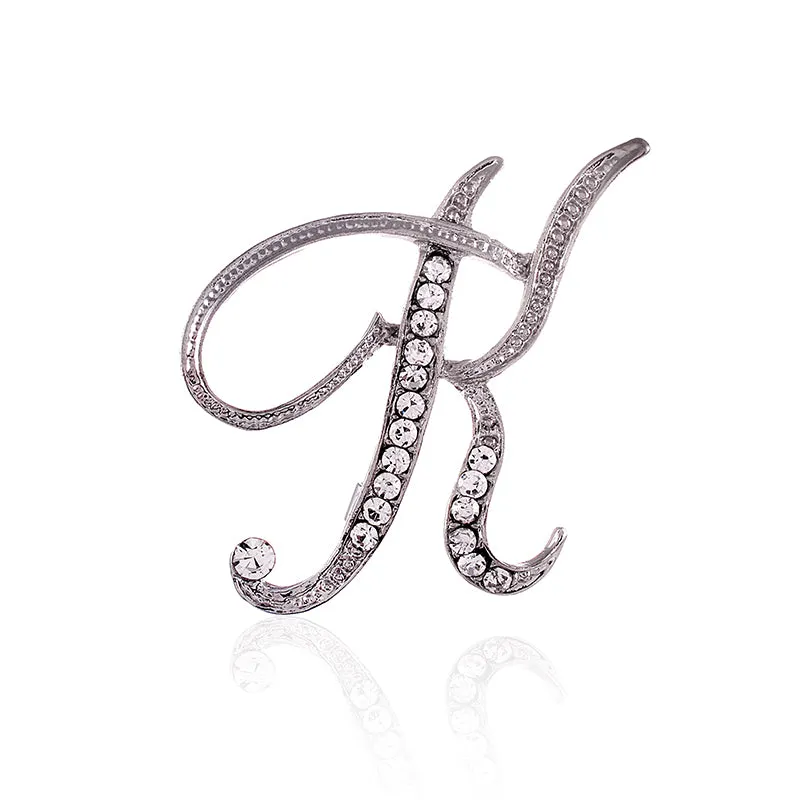 SILVER K INITIAL BROOCH ( 1560 SCL ) made by Oh My Jewelry
