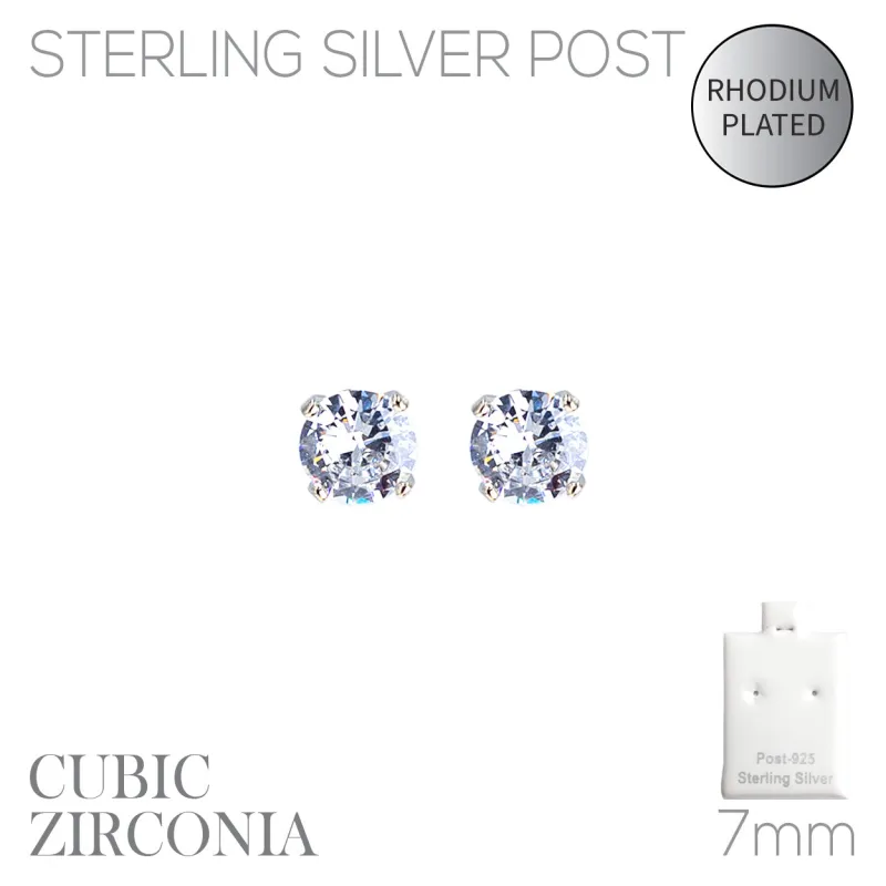 STERLING SILVER POST STUD POST EARRINGS ( 27472 7CRR ) sold by Oh My Jewelry