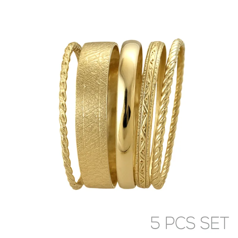 GOLD BANGLE SET ( 84539 G ) made by Rebecca Minkoff