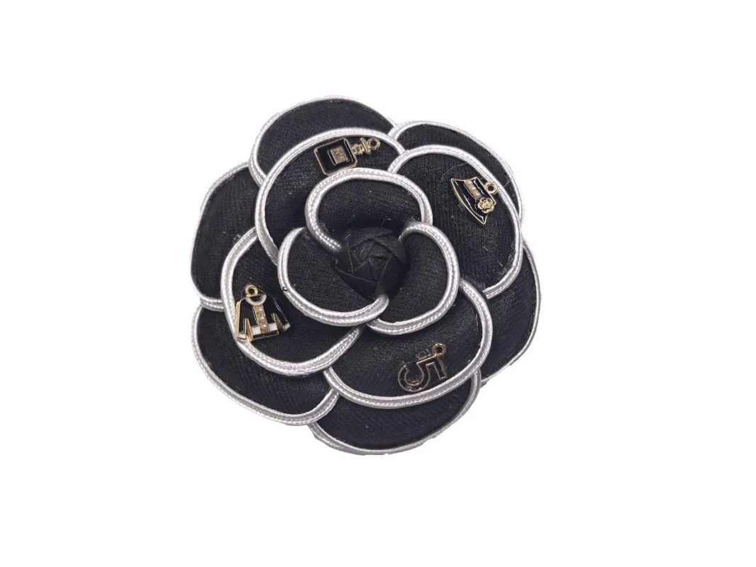 FLOWER BROOCH ( 0162 BK ) made by Oh My Jewelry