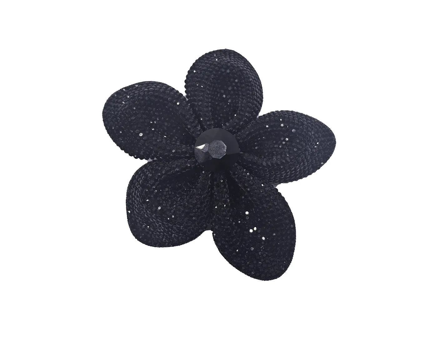 BLACK FLOWER BROOCH ( 0160 BKJET ) sold by Oh My Jewelry