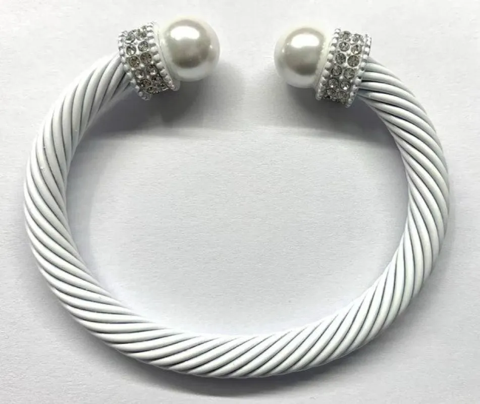WHITE CUFF BANGLE ( 855 XWT ) made by Oh My Jewelry