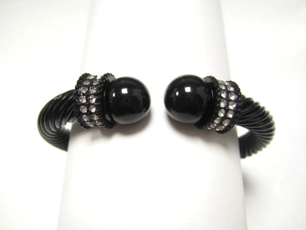 CUFF BANGLE CLEAR STONES ( 855 XBK ) made by Oh My Jewelry