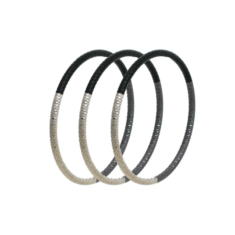 SILVER BLACK BANGLE SET ( 84599 JTMP ) made by Rebecca Minkoff