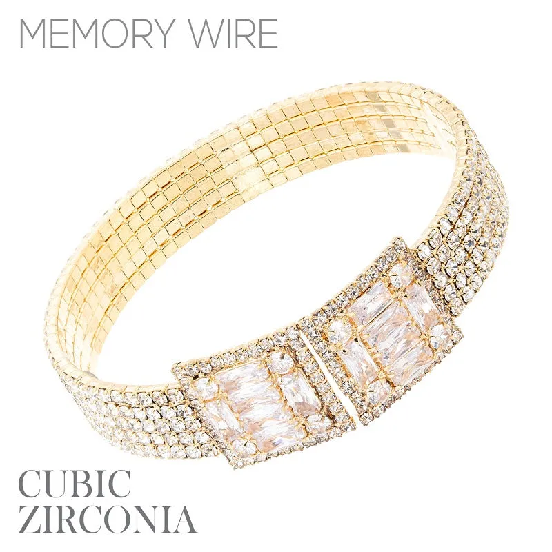 GOLD BRACELET CLEAR CZ CUBIC ZIRCONIA STONES ( 84171 CRG ) sold by Oh My Jewelry