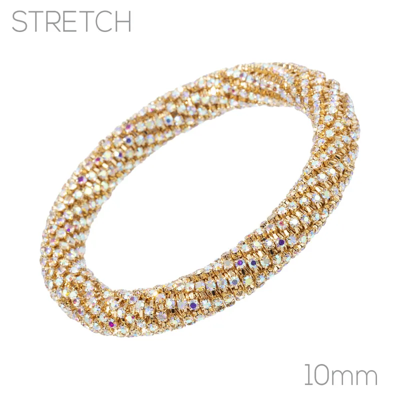 RHINESTONE STRETCH BANGLE GOLD AB ( 84562 ABG ) made by Rebecca Minkoff