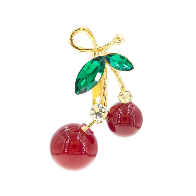 GOLD RED CHERRY BROOCH ( 31858 LSIMG ) made by Rebecca Minkoff