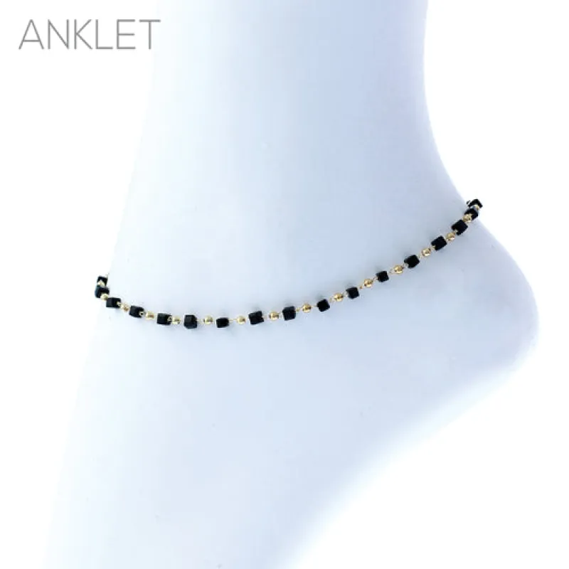 BLACK CRYSTAL ANKLET ( 83787 AJTG ) made by Rebecca Minkoff