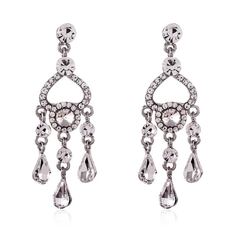 DANGLING CRYSTAL POST EARRINGS ( 2626 SCL ) made by Oh My Jewelry
