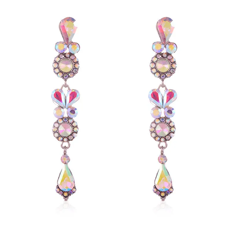 CRYSTAL POST EARRINGS ( 2633 SAB ) made by Oh My Jewelry