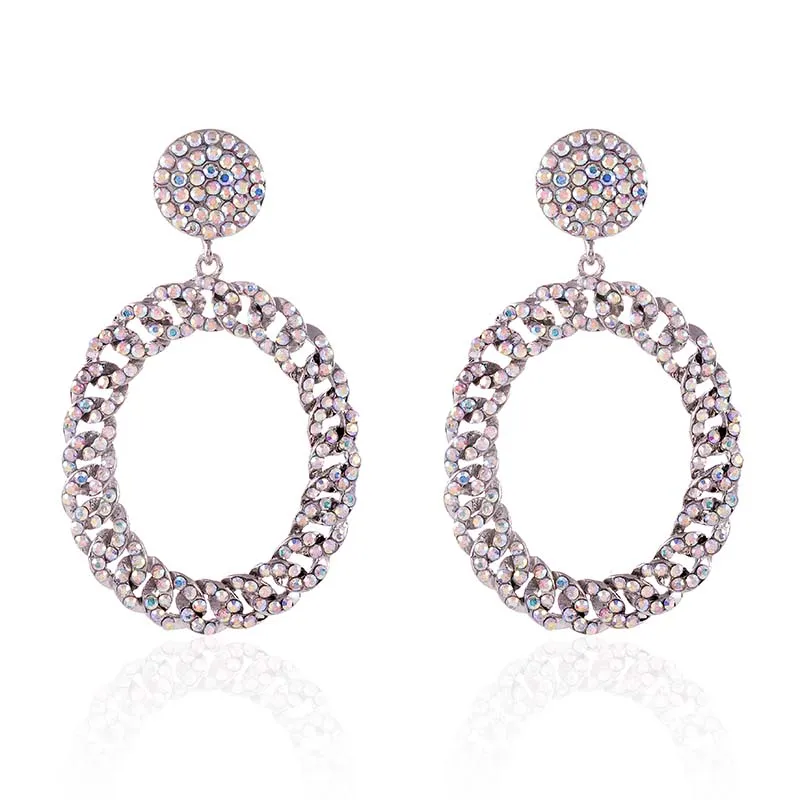 LARGE CRYSTAL EARRINGS ( 2566 SAB ) made by Oh My Jewelry