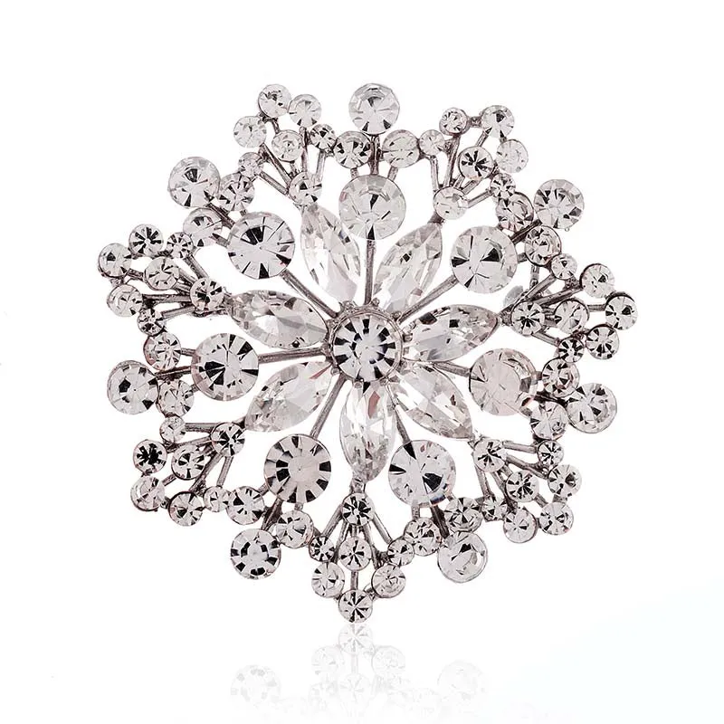 CRYSTAL FLOWER PIN BROOCH ( 1618 SCL ) made by Oh My Jewelry