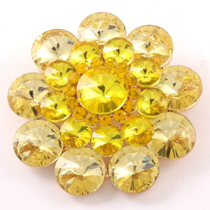 GOLD BROOCH WITH YELLOW RHINESTONES ( 1324 YW ) sold by Oh My Jewelry