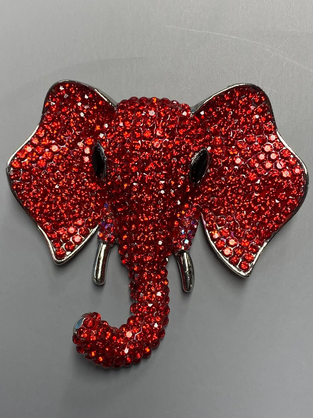 SILVER ELEPHANT BROOCH RED STONES ( 1378 SRED ) sold by Oh My Jewelry