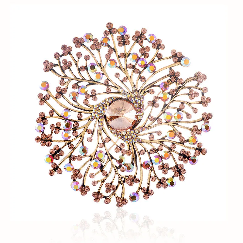 TOPAZ LARGE FLOWER CRYSTAL BROOCH ( 1513 LCT ) sold by Oh My Jewelry