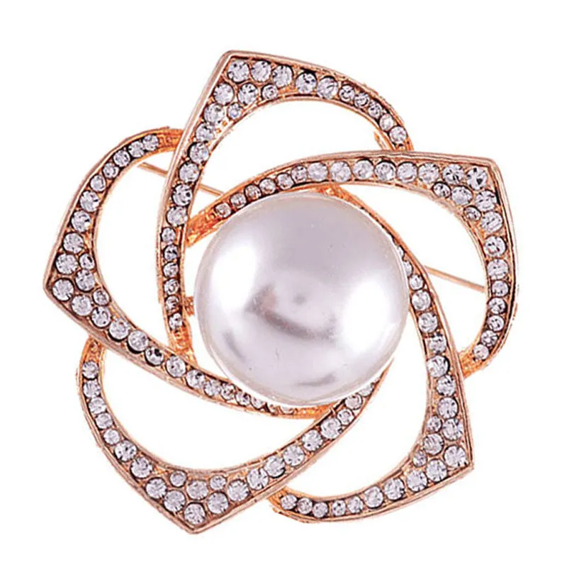 GOLD CREAM PEARL BROOCH PIN ( 1584 GCP ) made by Oh My Jewelry