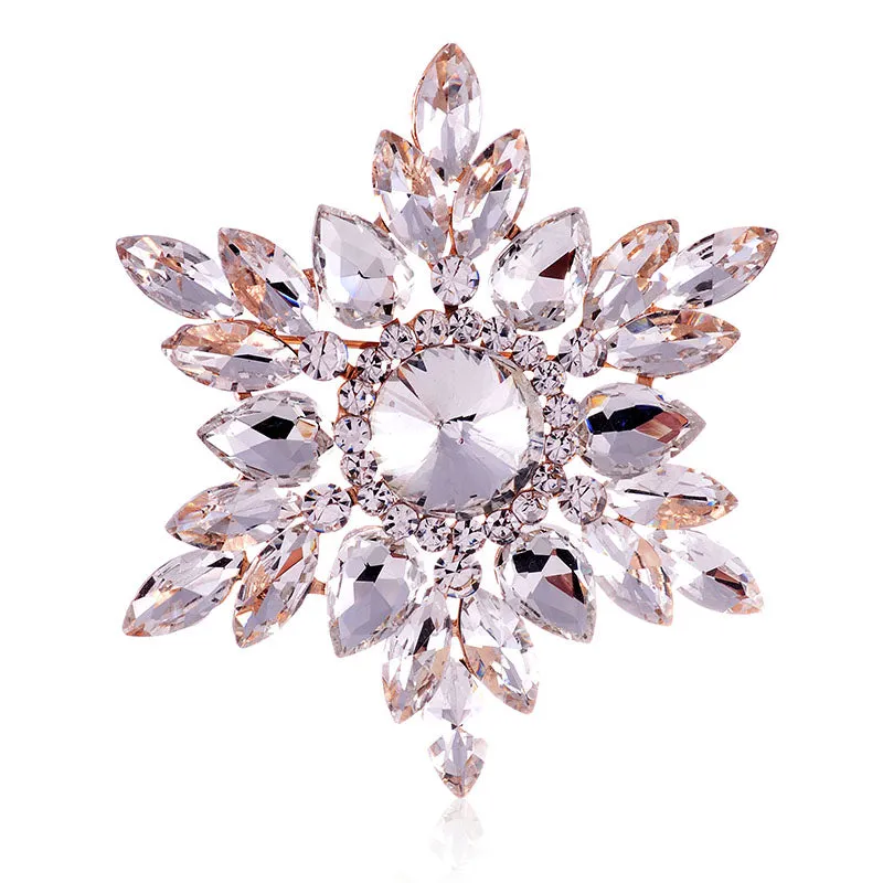 GOLD BROOCH CLEAR STONES ( 1467 GCL ) made by Oh My Jewelry
