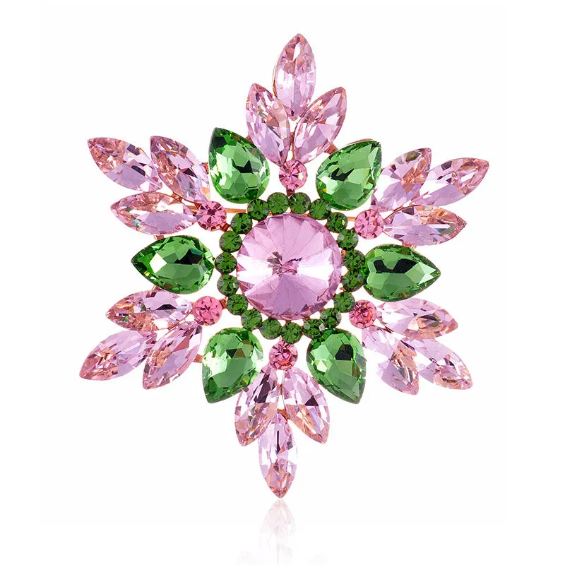 GOLD BROOCH PINK GREEN STONES ( 1467 PNG ) made by Oh My Jewelry