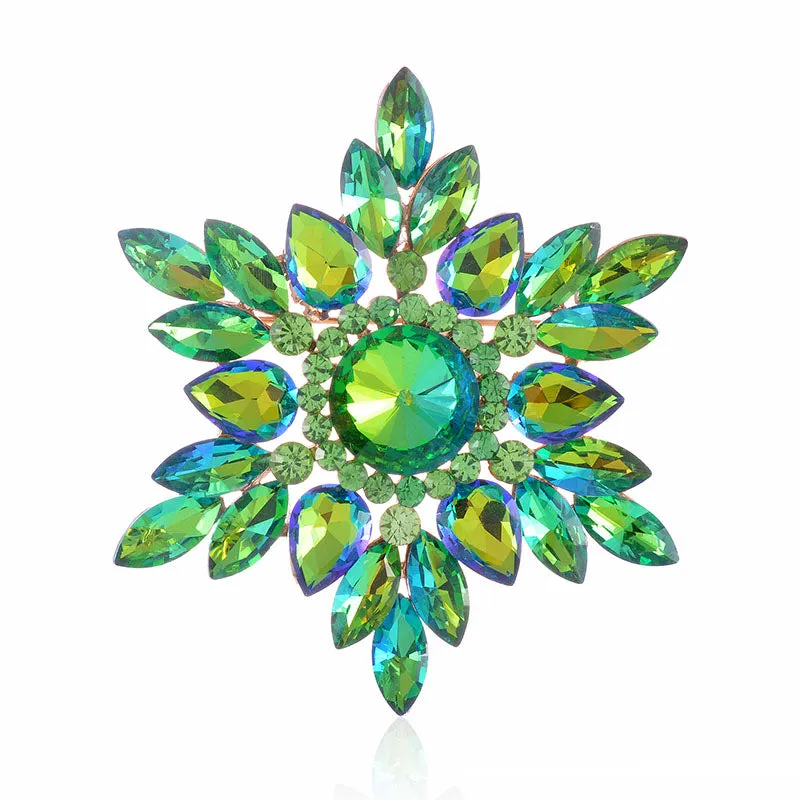 GOLD BROOCH GREEN STONES ( 1467 OLIX ) made by Oh My Jewelry