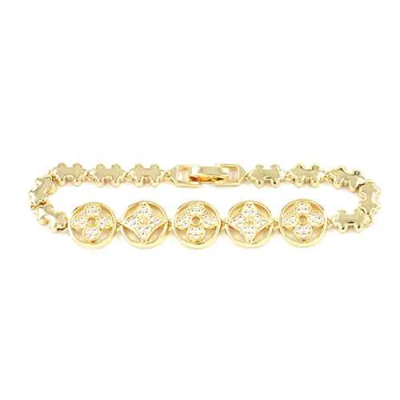GOLD BRACELET CLEAR STONES ( 2267 GD ) sold by Oh My Jewelry