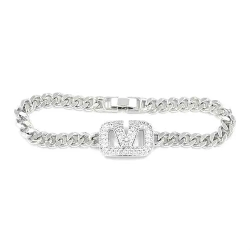 SILVER BRACELET CLEAR STONES ( 2246 RD ) made by Oh My Jewelry