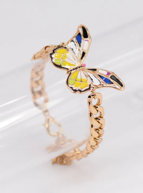 GOLD BRACELET BUTTERFLY ( 2493 GLYEL ) made by Fiesta