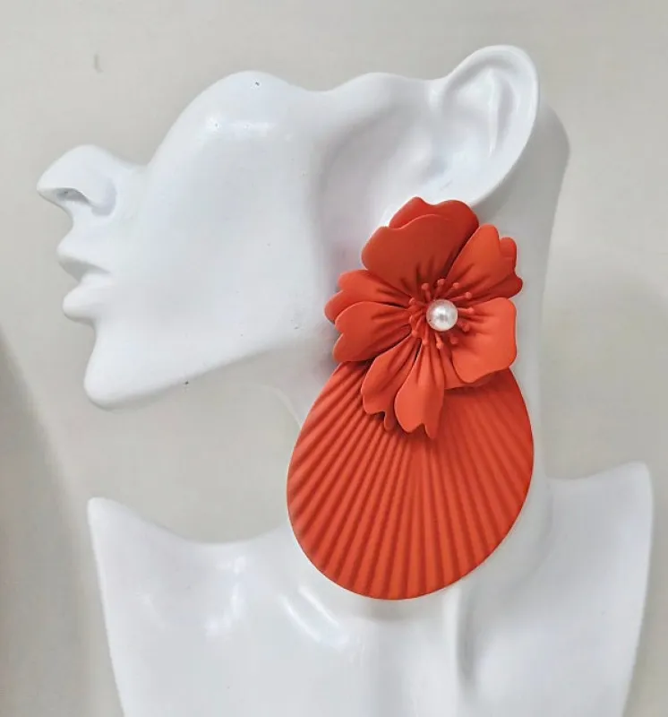 ORANGE EARRINGS ( 10407 GOR ) made by Oh My Jewelry