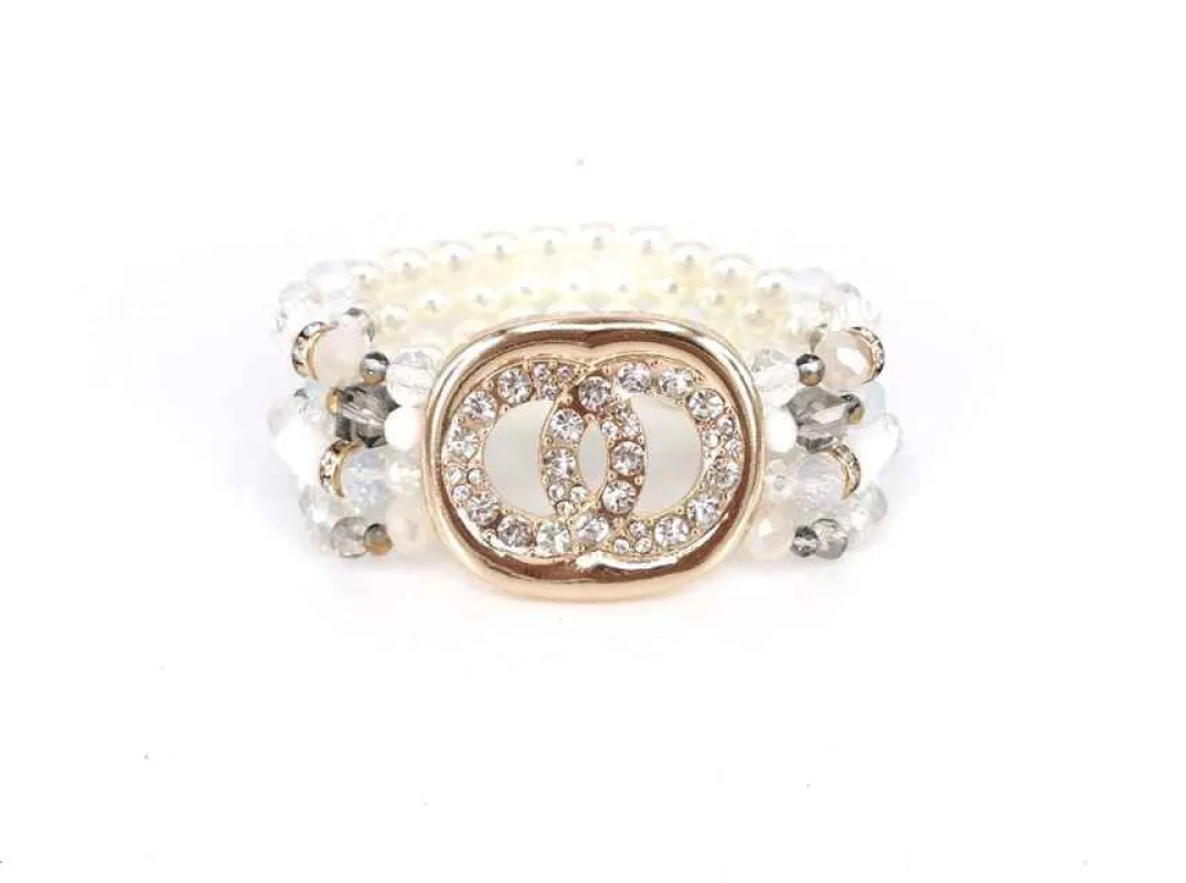WHITE GOLD CREAM PEARL STRETCH BRACELET ( 1641 GDCRCL ) made by Oh My Jewelry