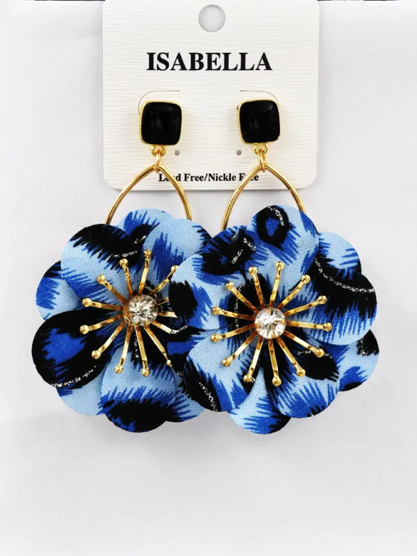 BLUE FLOWER EARRINGS ( 254504 BU ) made by Oh My Jewelry