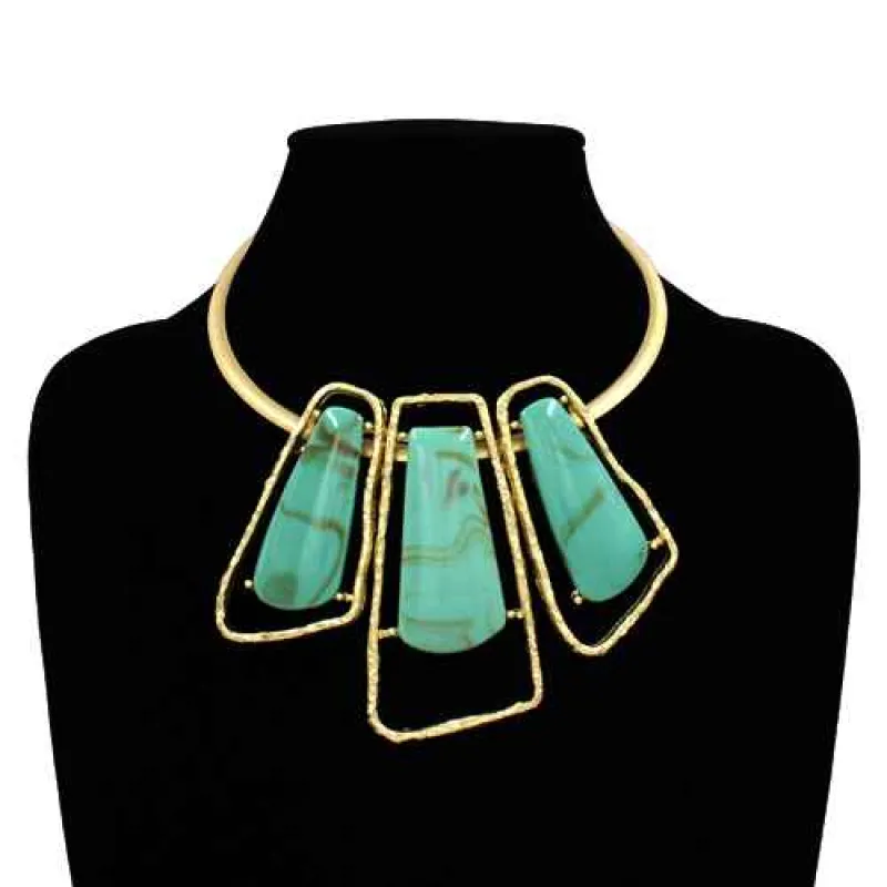 GOLD TURQUOISE NECKLACE ( 2289 GDTQ ) sold by Oh My Jewelry