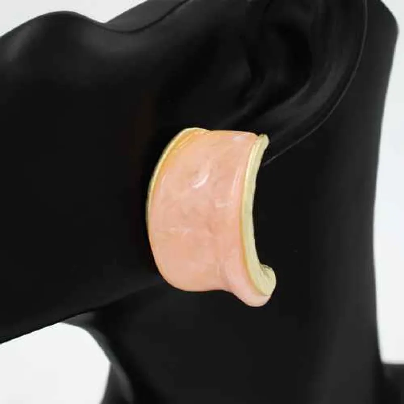 GOLD LIGHT PINK COLOR EARRINGS ( 1169 GDLPK ) made by Oh My Jewelry