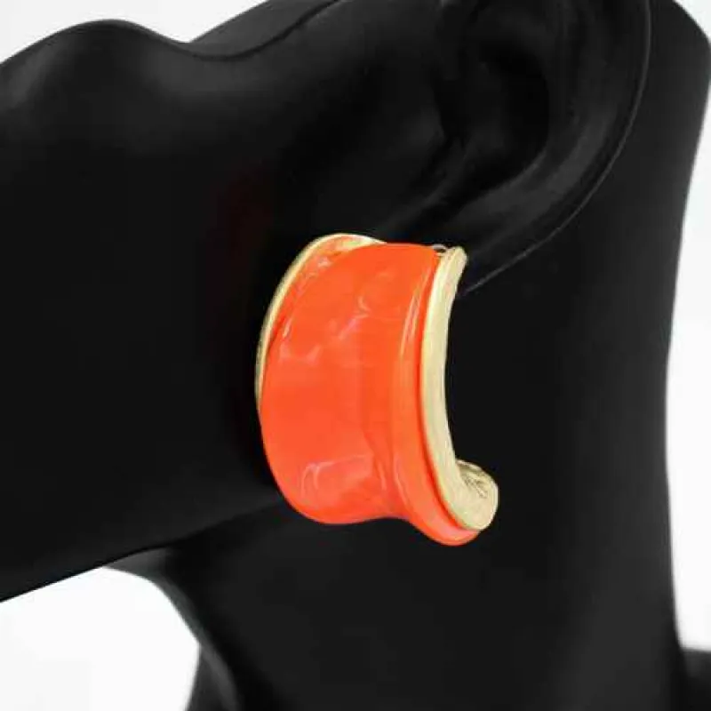GOLD CORAL COLOR EARRINGS ( 1169 GDCO ) made by Oh My Jewelry
