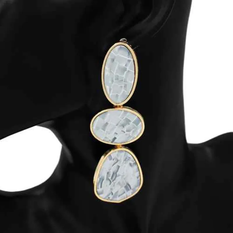 GOLD BLACK EARRINGS ( 1134 GDBK ) made by Oh My Jewelry