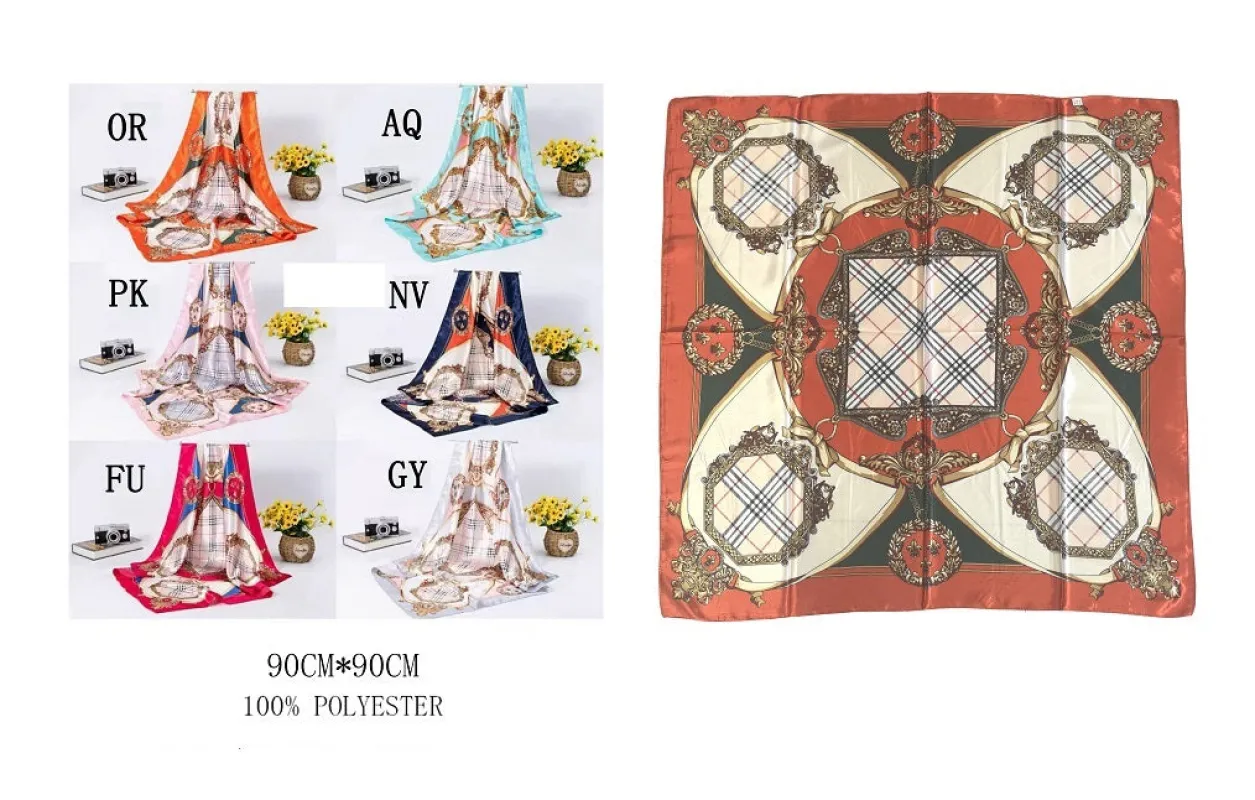 ORANGE SQUARE SILK SCARF ( 0126 OR ) made by Oh My Jewelry