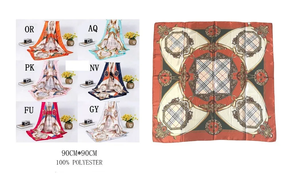 ORANGE SQUARE SILK SCARF ( 0126 OR ) sold by Oh My Jewelry
