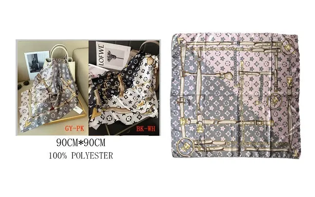 GRAY PINK SILK SCARF ( 0078 BGYPK ) sold by Oh My Jewelry