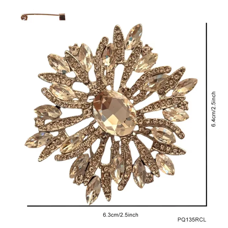 SILVER CLEAR BROOCH ( 135 RCL ) sold by Oh My Jewelry