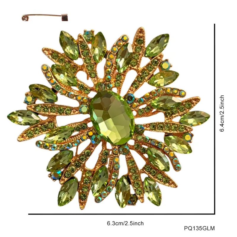 GOLD LIME GREEN BROOCH ( 135 GLM ) made by Oh My Jewelry
